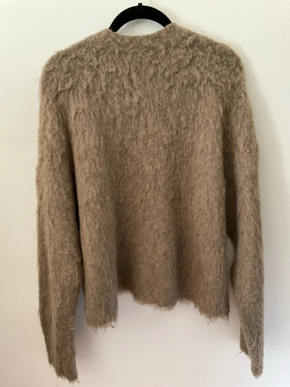 Madewell Brushed V-Neck Cardigan Sweater, Heather Mesquite, Size L